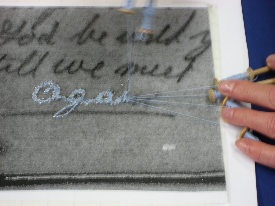 Diary Dagboek - _Diary Dagboek_ (lacemaking for ceramic tile). Photo: Kingsley Baird Diary Dagboek - _Diary Dagboek_ (lacemaking for ceramic tile). Photo: Kingsley Baird