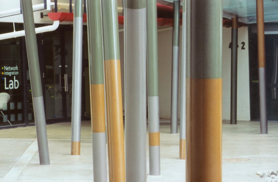 Walking Sticks - _Walking Sticks_ (detail: poles). Photo: Guy Robinson Walking Sticks - _Walking Sticks_ (detail: poles). Photo: Guy Robinson