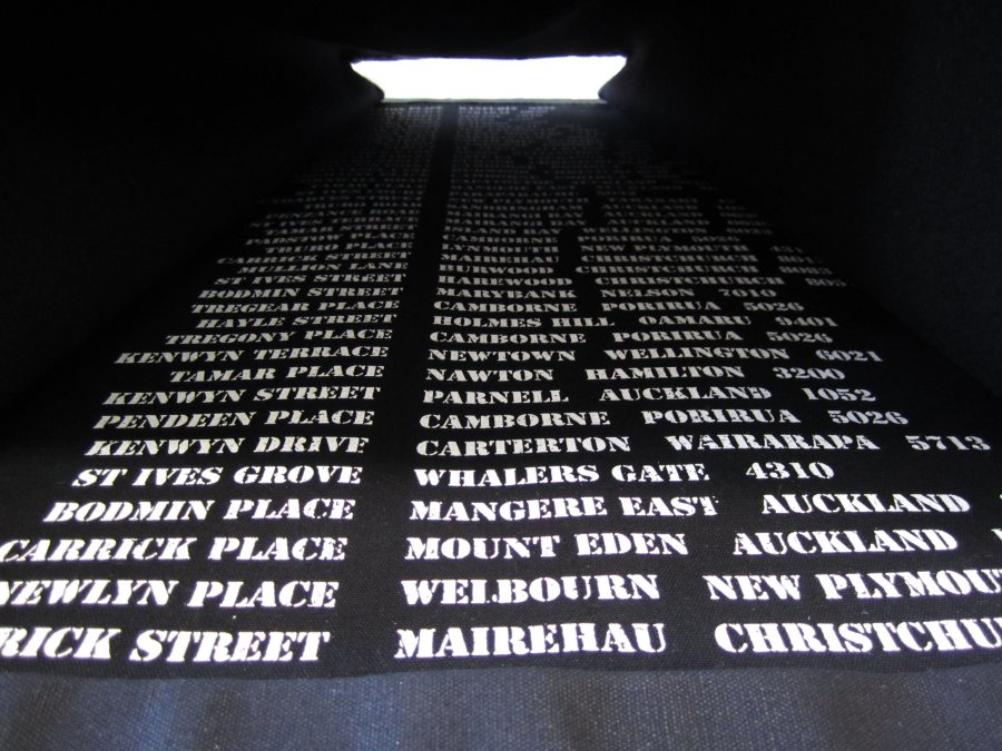 Reflections - _Reflections_ (detail: Cornish place names). Photo: Genevieve Packer Reflections - _Reflections_ (detail: Cornish place names). Photo: Genevieve Packer